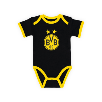 Borussia Dortmund BVB Baby Body Emblem Schwarz GOTS